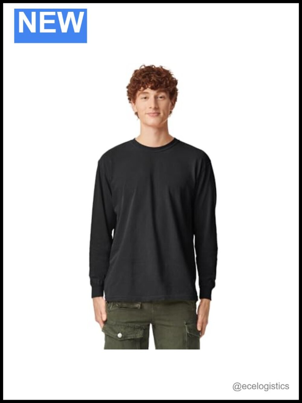 Long Sleeve Tee - Cotton, Relaxed Fit, Crew Neck, Heavyweight